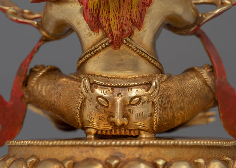 Vajradhaka Yidam Statue | 24K Gold Gilded Tibetan Sculpture