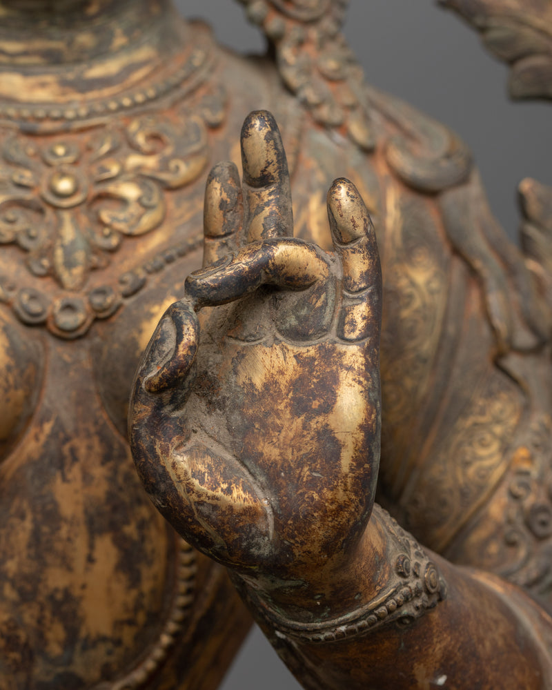 Enlightened Antique Green Tara Statue | Himalayan Artwork