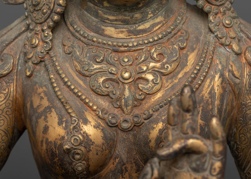 Enlightened Antique Green Tara Statue | Himalayan Artwork