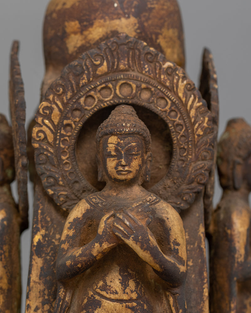 Antique Future Buddha Stupa | Sacred Tibetan Sculpture