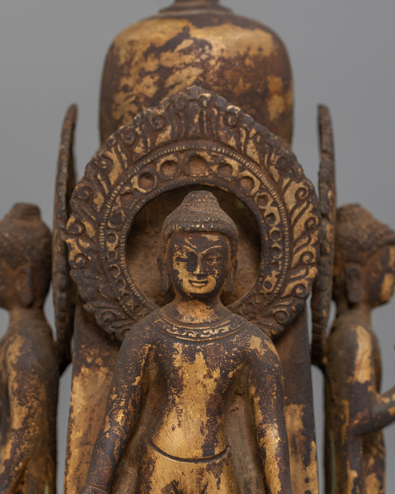 Antique Future Buddha Stupa | Sacred Tibetan Sculpture