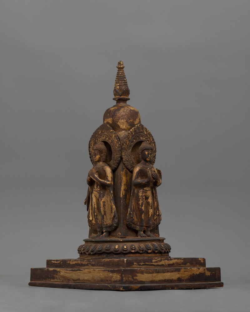 Antique Future Buddha Stupa | Sacred Tibetan Sculpture