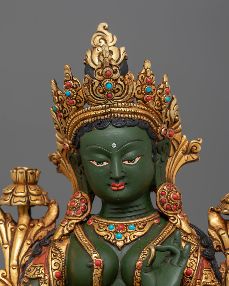 Graceful Green Tara of Compassion Sttaue | Protection Tara Artwork