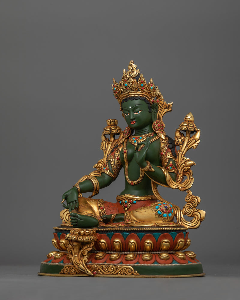 Graceful Green Tara of Compassion Sttaue | Protection Tara Artwork