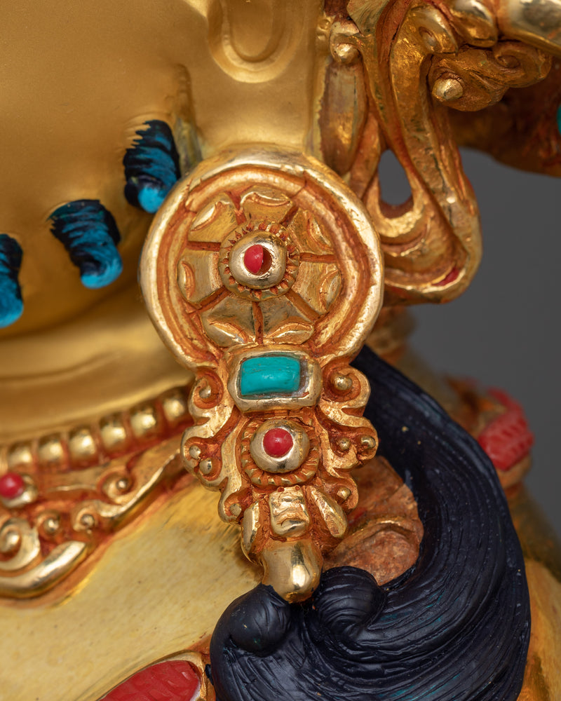 Buddhist Wealth Deity Yellow Dzambhala Statue | Tibetan Buddhist Dzambhala