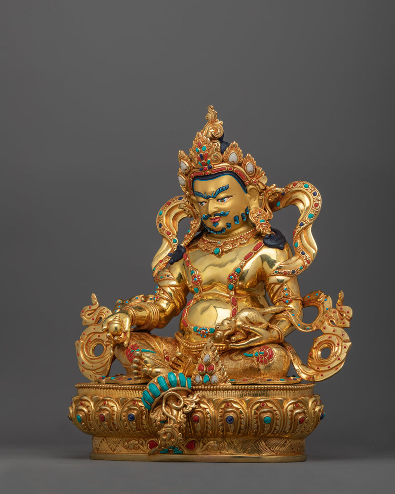 Buddhist Wealth Deity Yellow Dzambhala Statue | Tibetan Buddhist Dzambhala