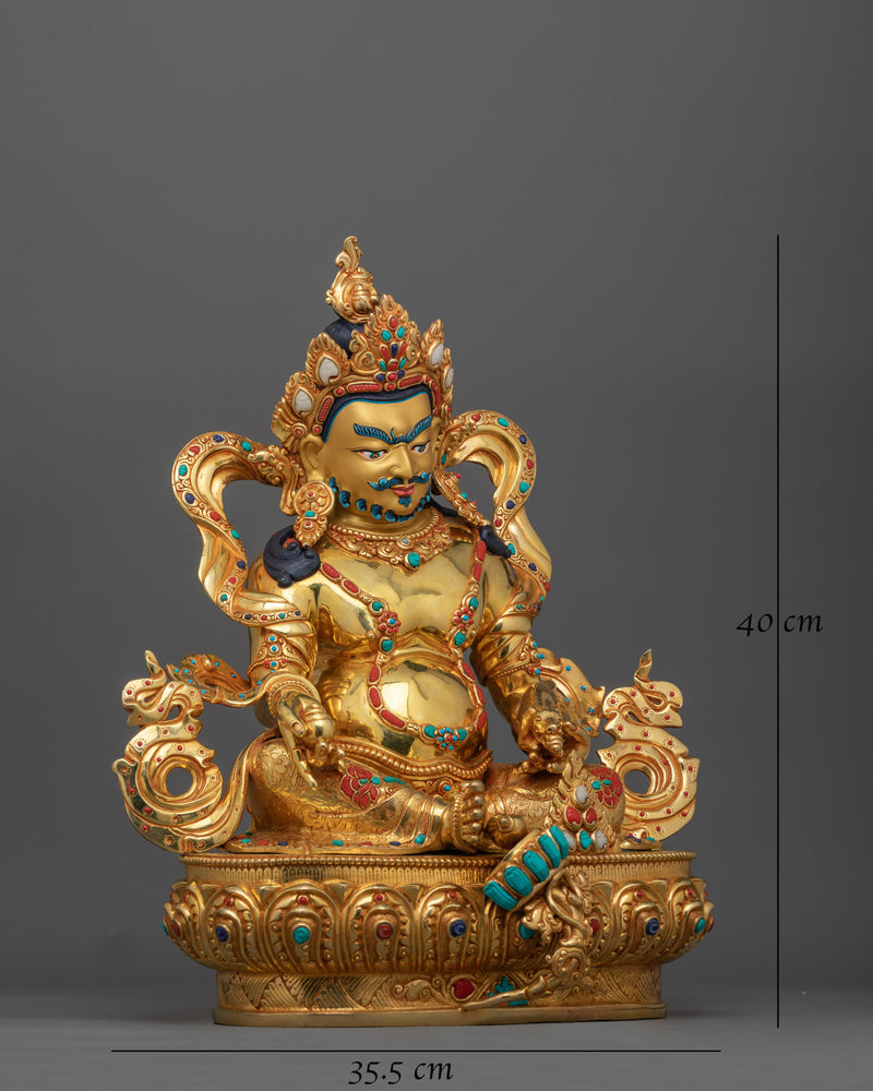 Buddhist Wealth Deity Yellow Dzambhala Statue | Tibetan Buddhist Dzambhala