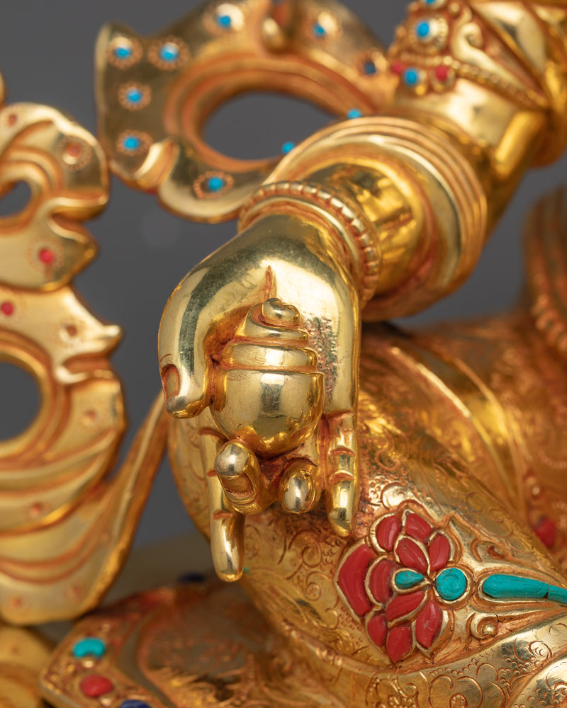 Buddhist Wealth Deity Yellow Dzambhala Statue | Tibetan Buddhist Dzambhala