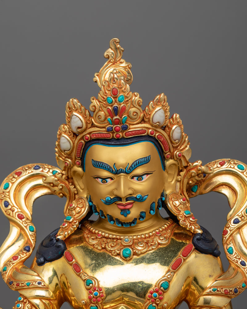 Buddhist Wealth Deity Yellow Dzambhala Statue | Tibetan Buddhist Dzambhala