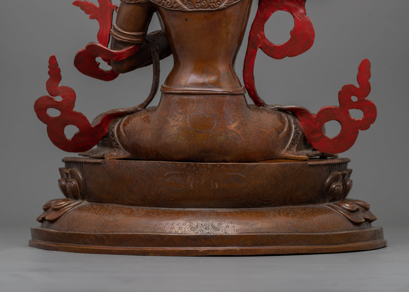 Perfection of Wisdom Manjushri Statue | Hancrafted Oxidized Copper Body