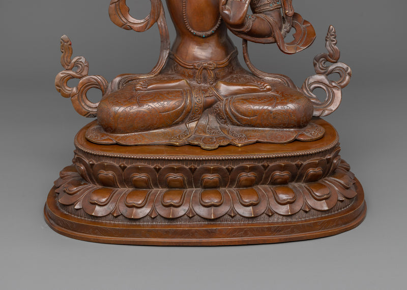 Perfection of Wisdom Manjushri Statue | Hancrafted Oxidized Copper Body