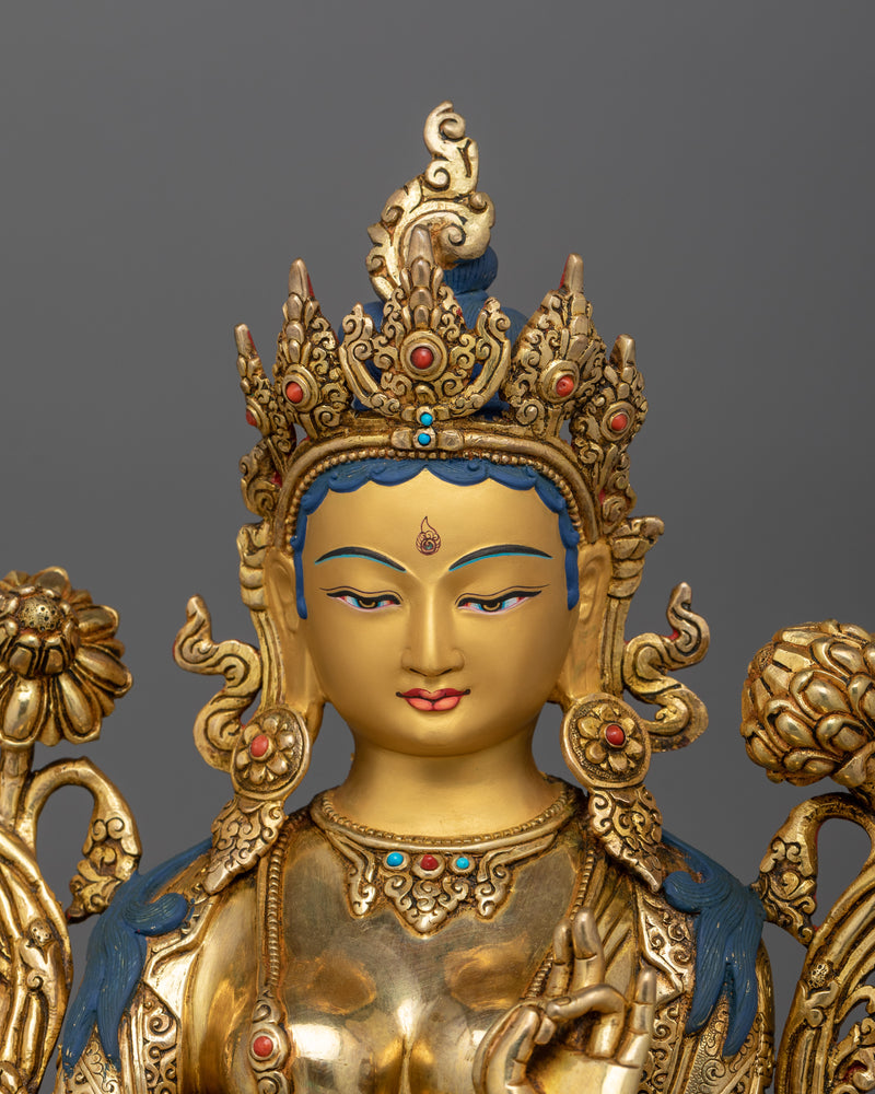 Female Deity Green Tara Statue | Embodiment of Compassion and Protection