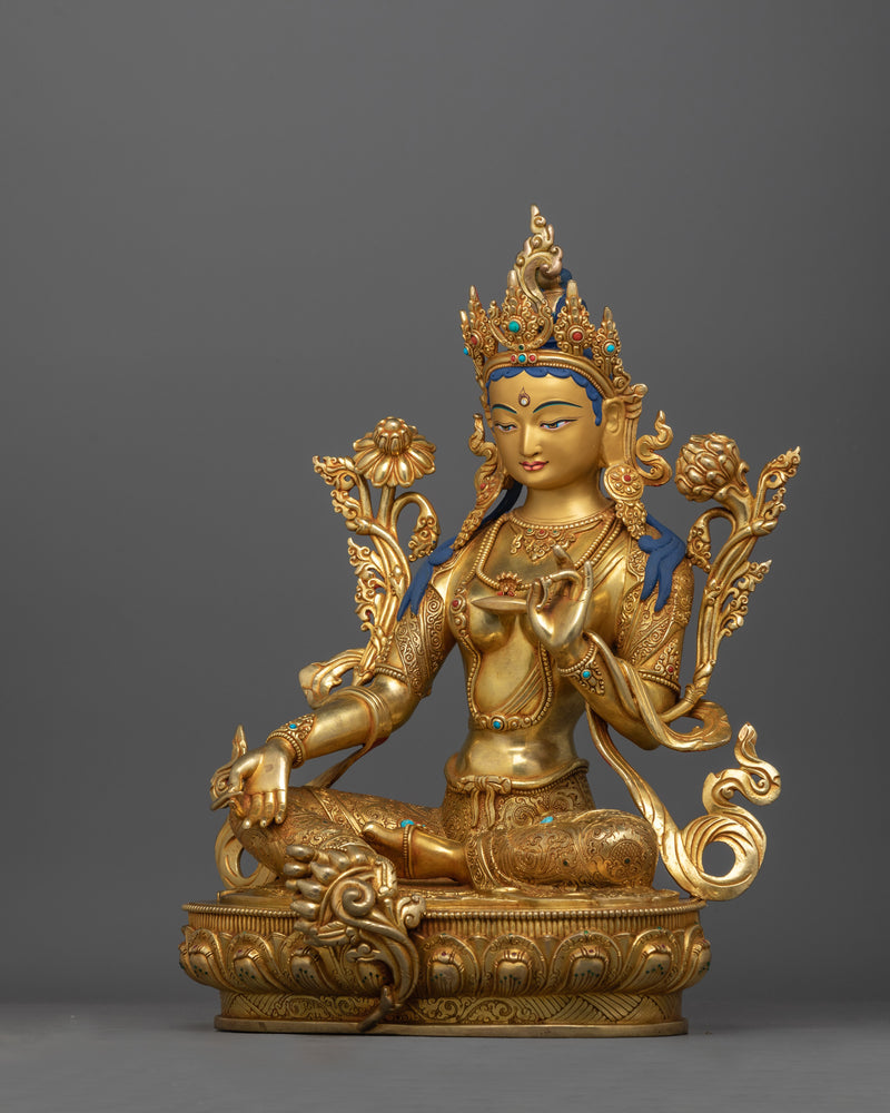 Divine Feminine Energy Green Tara Statue | Spiritual and Decorative Piece