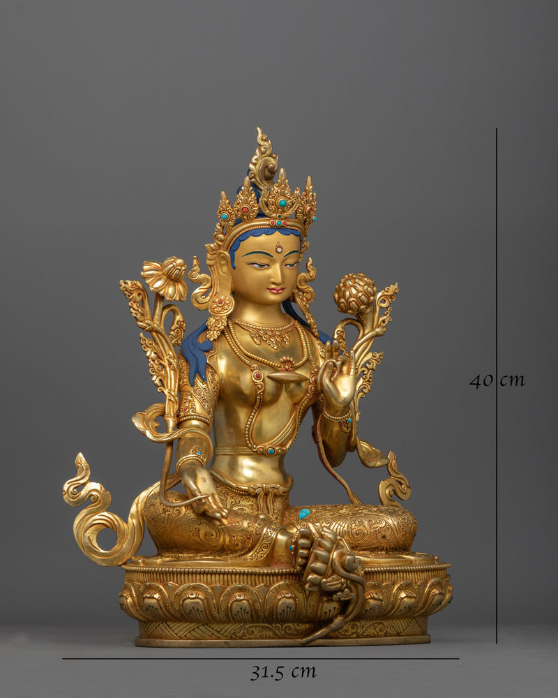 Divine Feminine Energy Green Tara Statue | Spiritual and Decorative Piece