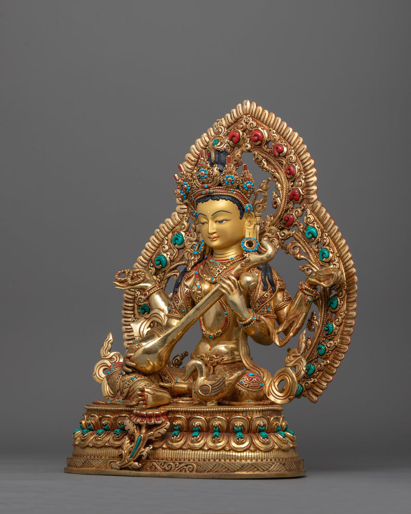 Hindu Feminine Goddess Saraswati Statue | Inspiration for Spiritual Insight