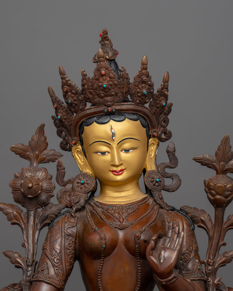 Tibetan Healing Goddess White Tara Statue | Embodiment of Compassion and Longevity