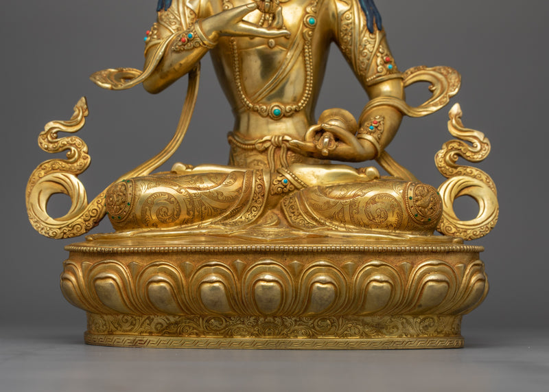 Sacred Vajrasattva Meditation figure | 24K Gold Gilded Spiritual Decor