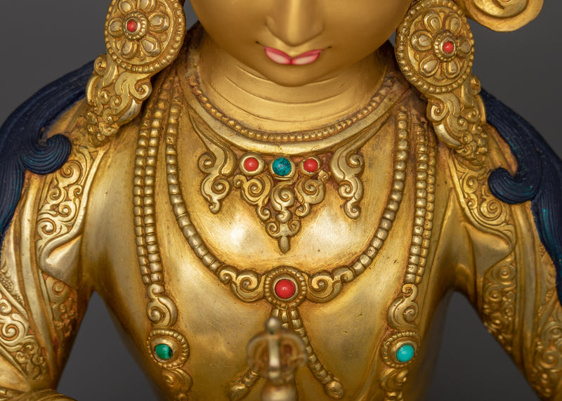 Sacred Vajrasattva Meditation figure | 24K Gold Gilded Spiritual Decor