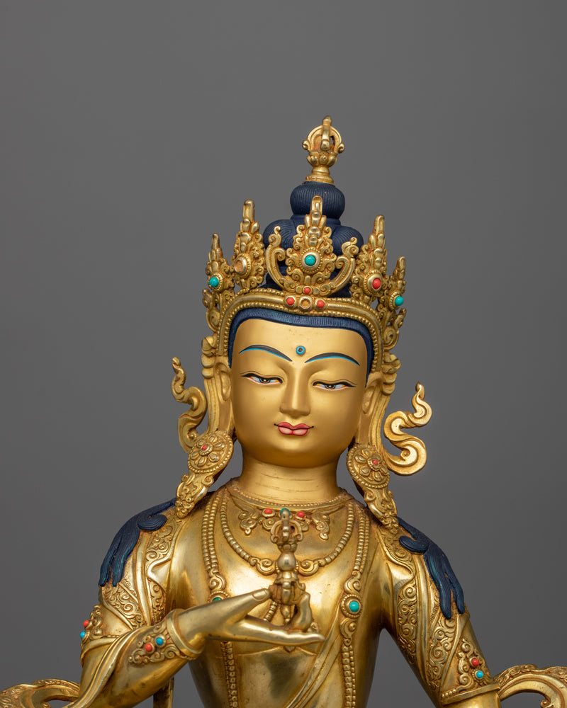 Sacred Vajrasattva Meditation figure | 24K Gold Gilded Spiritual Decor