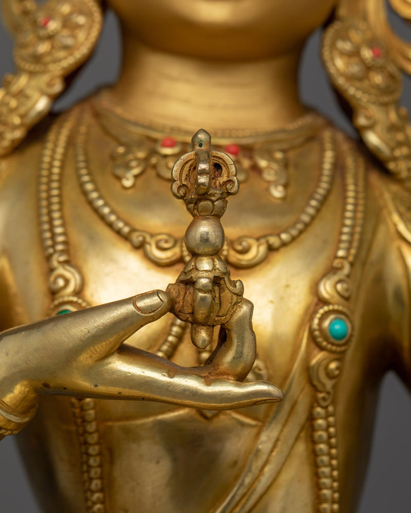 Sacred Vajrasattva Meditation figure | 24K Gold Gilded Spiritual Decor