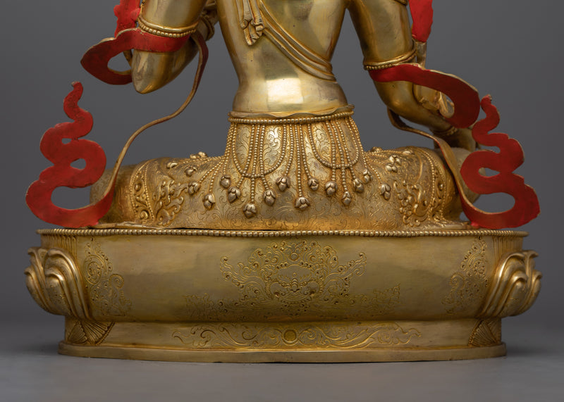 Green Tara Gold Gilded compassionate deity | Bodhisattva of Compassion, protection Deity