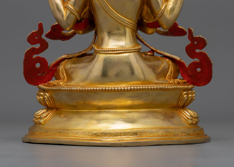 Chenrezig Four-Armed Avalokiteshvara Statue | Compassionate Bodhisattva Buddhism Deity