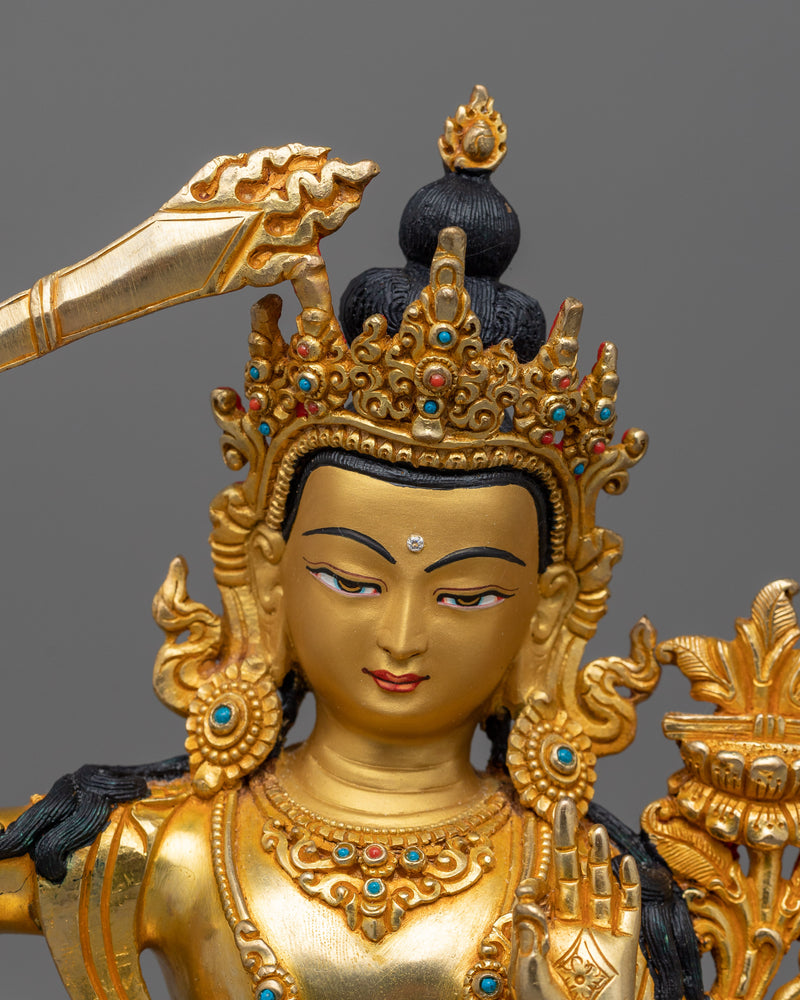 Handcrafted Manjushri Wisdom Dharma Buddha | Symbol of Knowledge