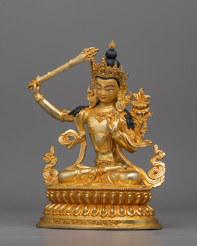 Handcrafted Manjushri Wisdom Dharma Buddha | Symbol of Knowledge