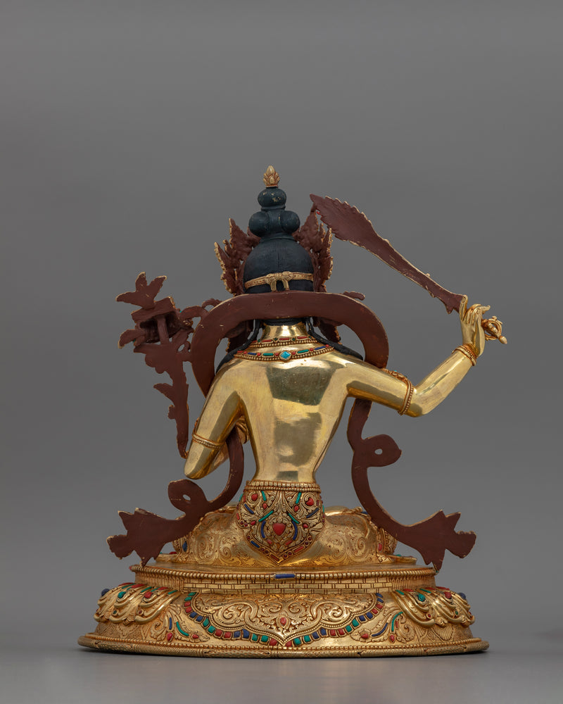 Handcrafted Manjushri Bodhisattva Dharma Statue |  Symbol of Wisdom and Enlightenment