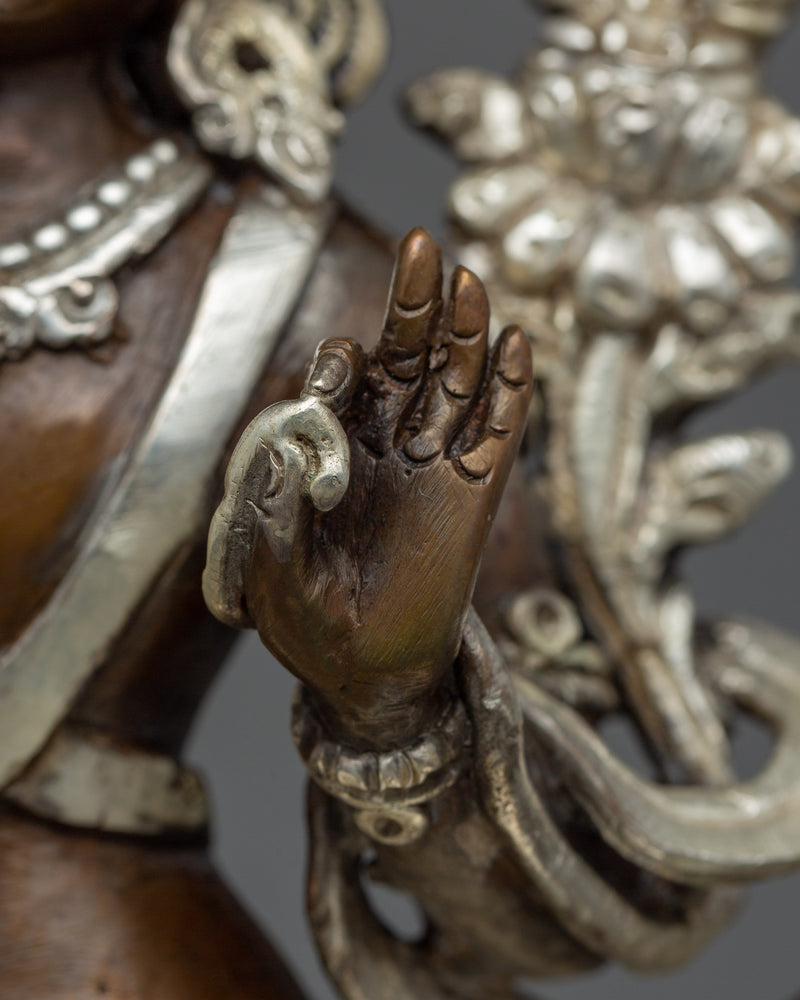 Traditional Sacred Simhanada Manjushri Statue | Embodiment of Wisdom and Courage Deity