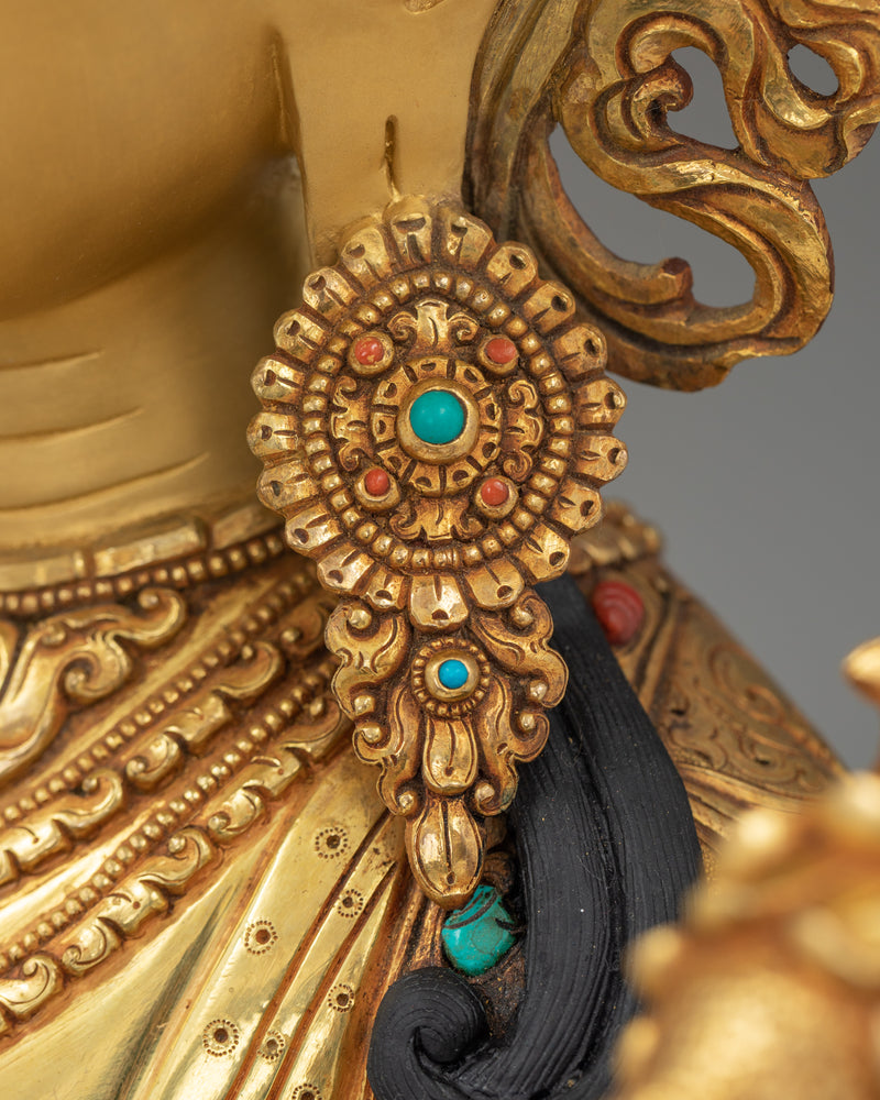 Sacred Five Bodhisattva Set Statue | Gold Gilded Buddhist Art