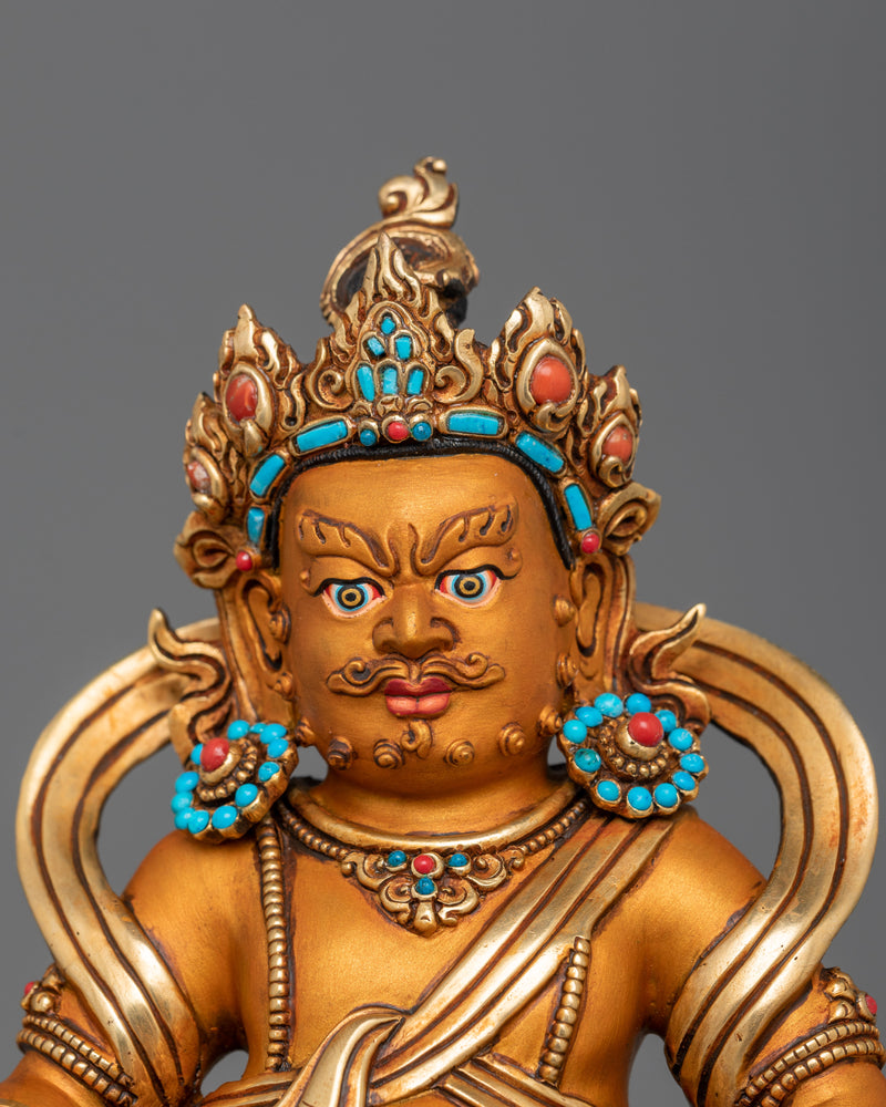 Himalayan Craftsmanhsip Dzambhala Statue for Shrine | Wealth Deity