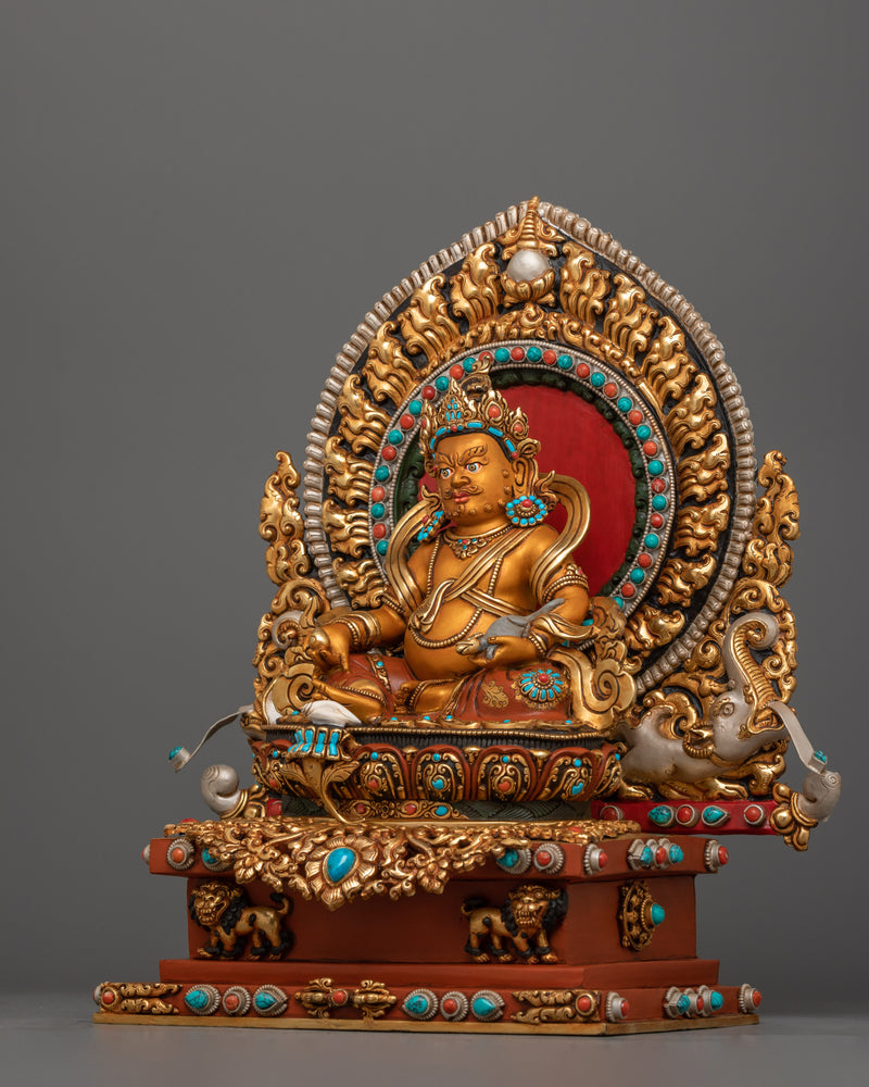 Himalayan Craftsmanhsip Dzambhala Statue for Shrine | Wealth Deity