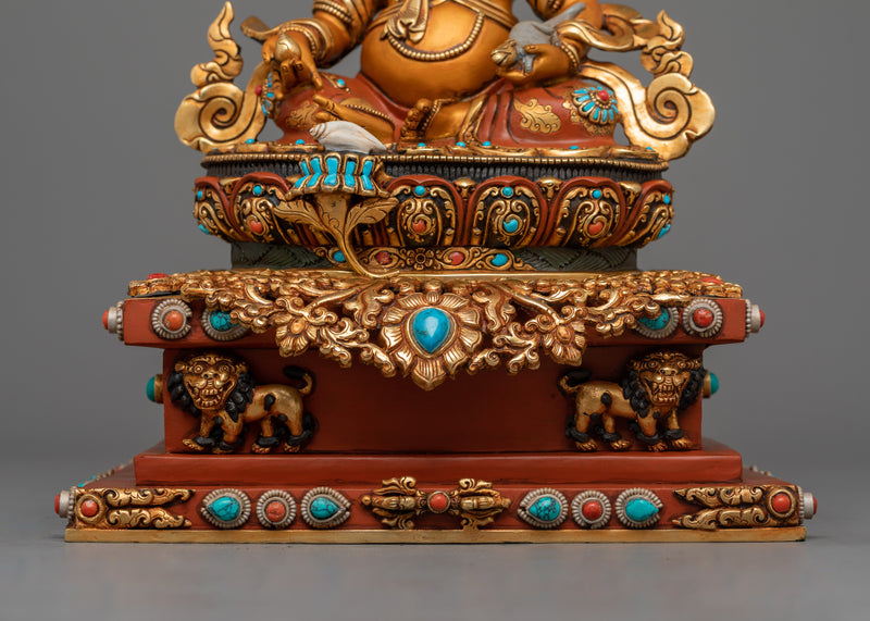 Himalayan Craftsmanhsip Dzambhala Statue for Shrine | Wealth Deity