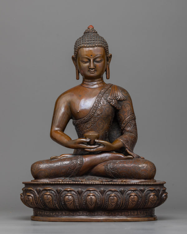 amitabha-buddha-chocolate oxidized sculpture