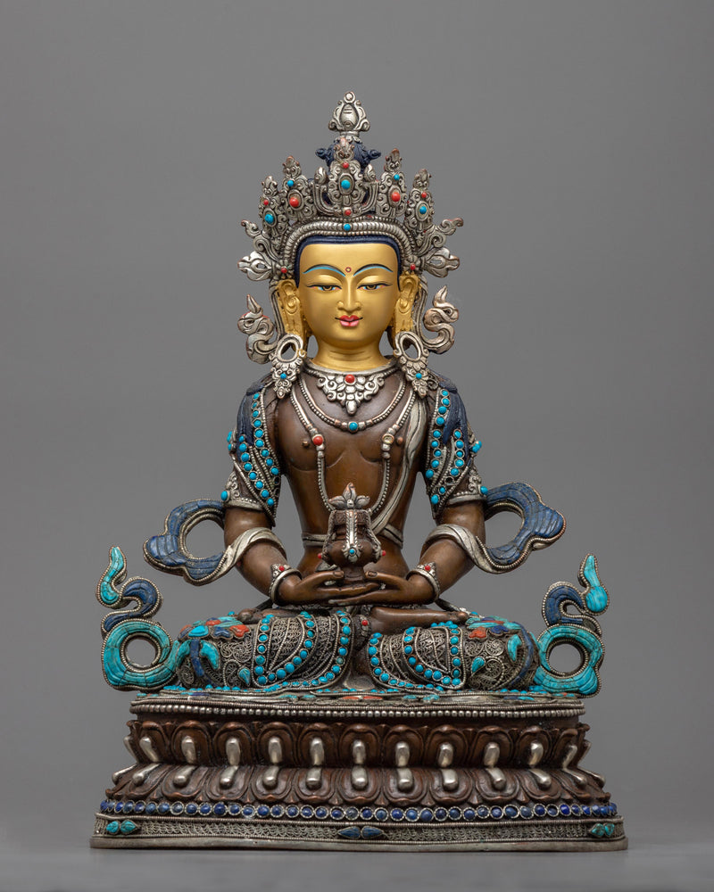 amitayus-sculpture with gemstones