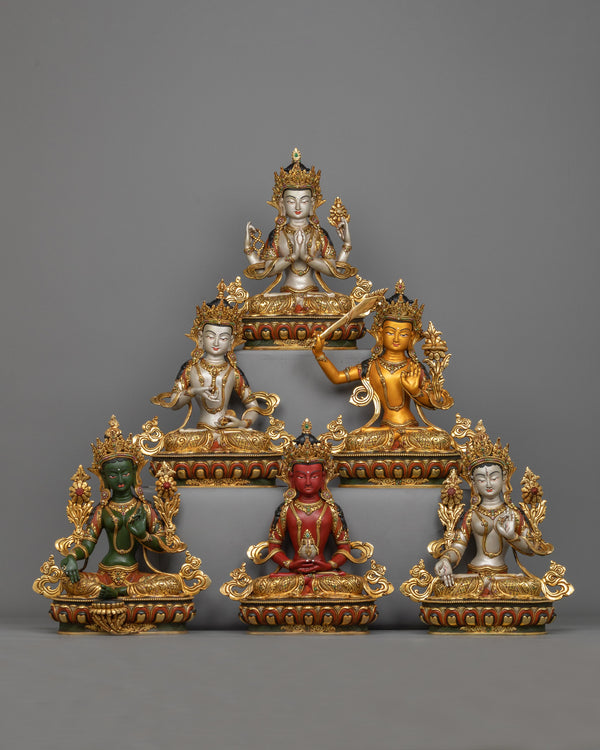 colorful bodhisattva-statue set