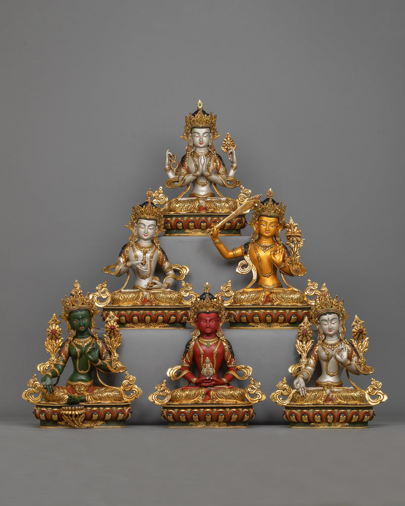 colorful bodhisattva-statue set