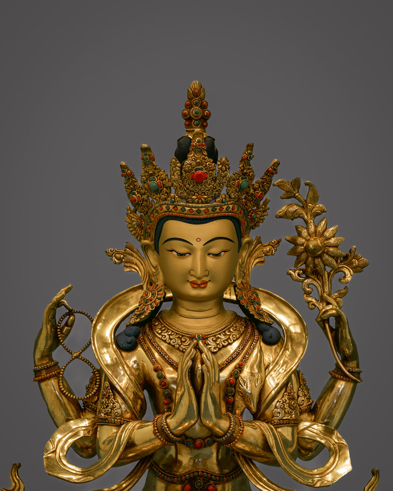 Exquisite Avalokiteswara Figure | Radiate Divine Compassion and Wisdom