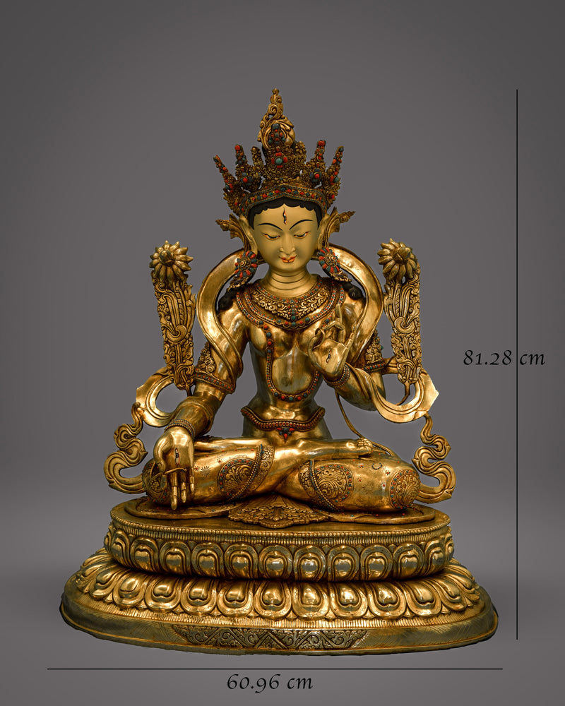 Elegant White Tara Figure | Embrace Divine Beauty and Compassion