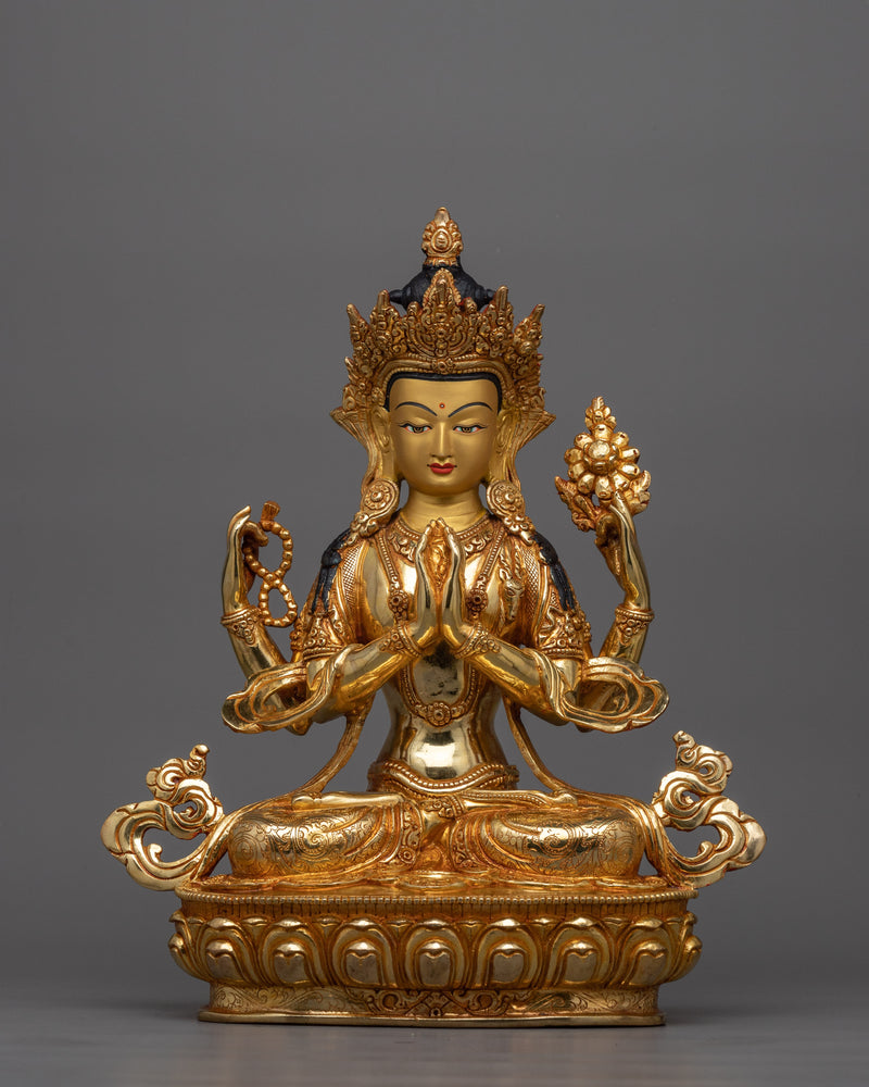 chenrezig-34cm-gold-gilded-sculpture