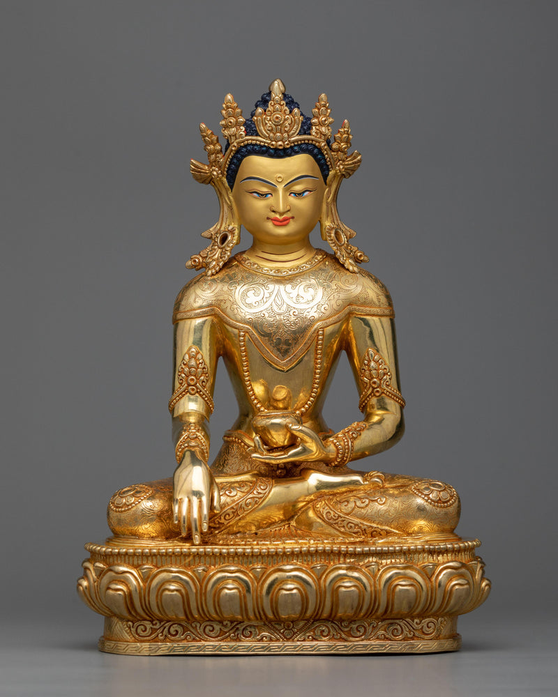 crown-shakyamuni-buddha-gilt statue