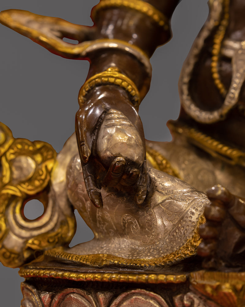 Norlha Dzambhala Sculpture | Prosperity in 24K Gold and Oxidized Copper