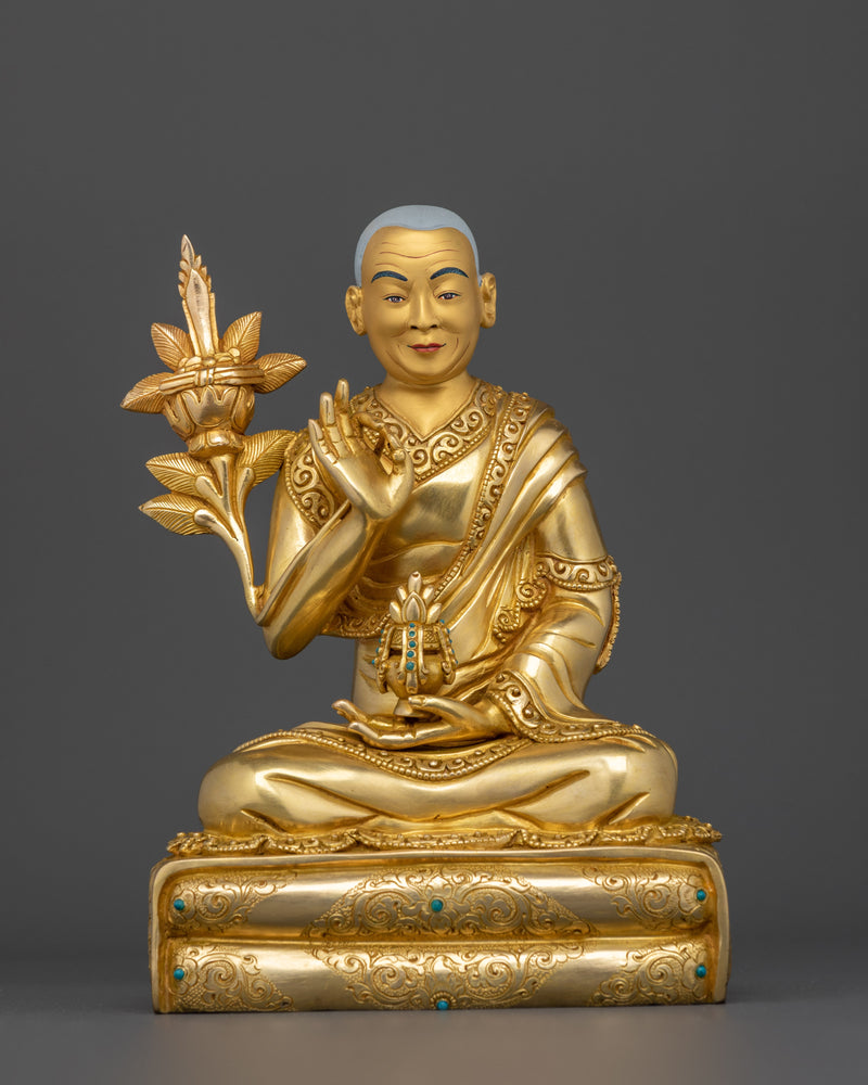 Dalai Lama Statue | 24k Gold Gilded Figure of H.H 14th Dalai Lama