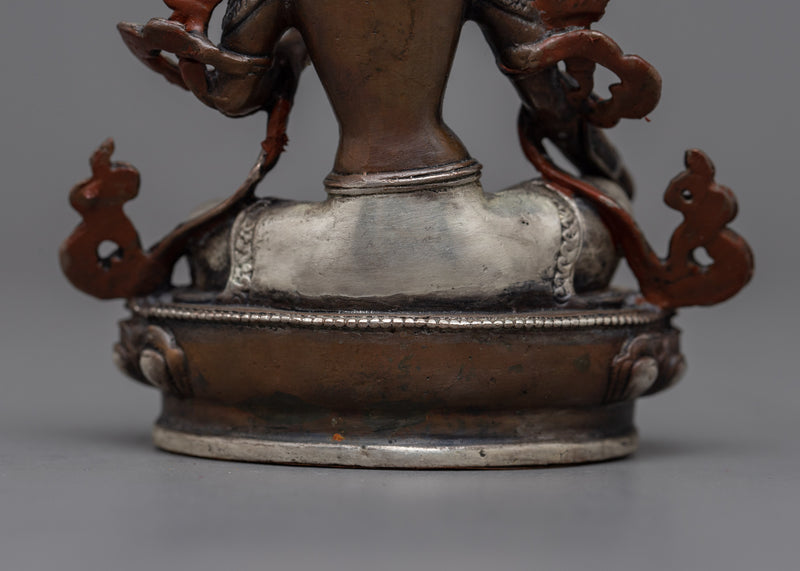 Small Green Tara Statue | Silver-Plated Symbol of Active Compassion