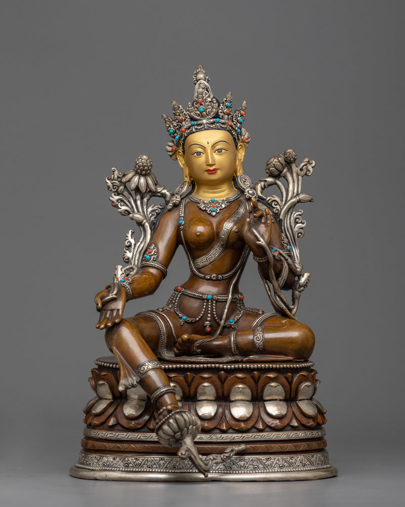 beautiful statue of green-tara