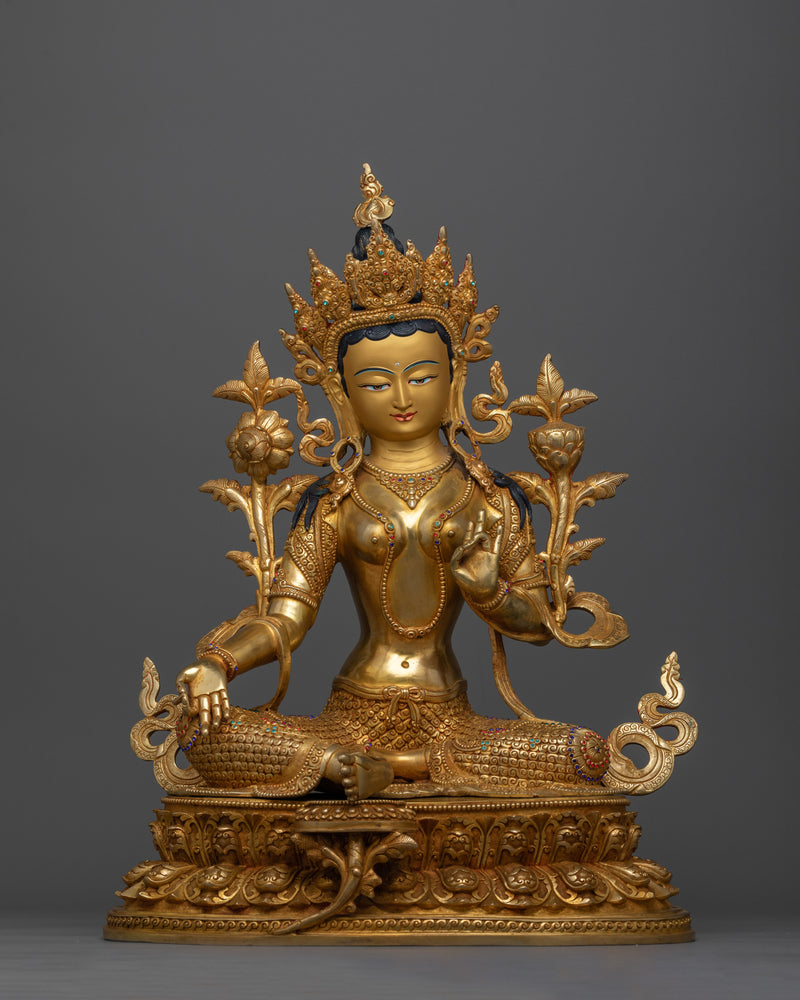 green-tara-48cm-gold-gilded