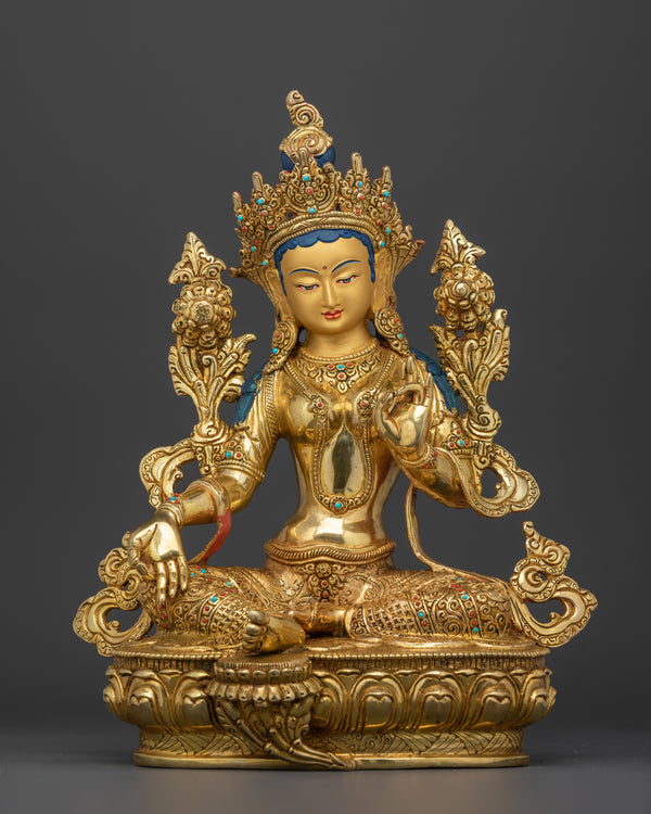 Tibetan Green Tara figurine
