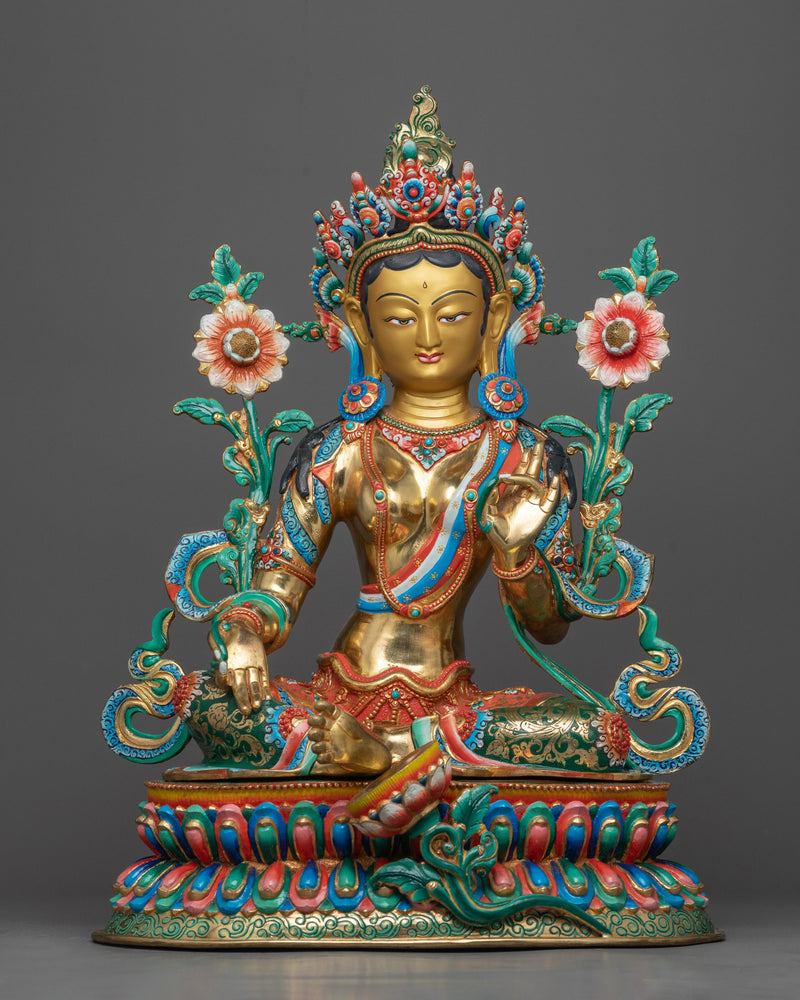 attractive-green-tara-sculpture