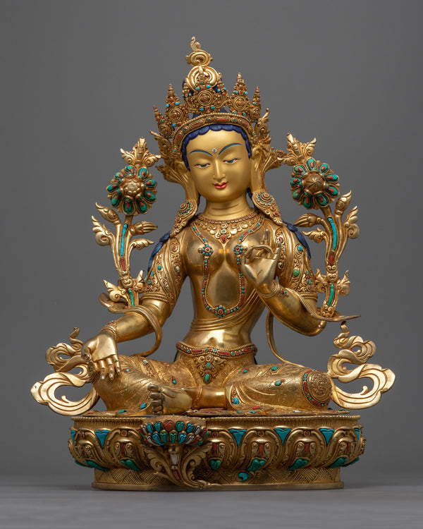 green-tara-hand-carved-sculpture